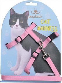 img 4 attached to PUPTECK Pink Nylon Cat Harness With Adjustable Collar And Leash: The Perfect Combination For Your Feline Friend