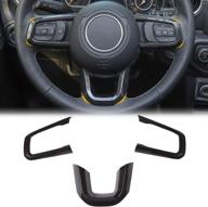 cherocar jl jt steering wheel covers carbon fiber grain trim for 2018-2021 jeep wrangler jl logo