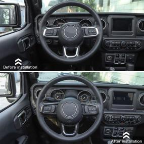 img 3 attached to Чехлы на руль CheroCar JL JT Отделка из углеродного волокна для Jeep Wrangler 2018-2021 гг. JL