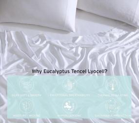 img 2 attached to Organic Ethos Natura 100% Eucalyptus Tencel Lyocell Sheet Set, Luxuriously Smooth 🛏️ &amp; Cooling Sheets for Any Season, Sustainable Production, Moisture-Wicking, Hypoallergenic - King Size, White