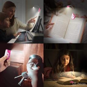 img 2 attached to 📚 LUXSWAY Kids Rechargeable Book Light with Flexible Gooseneck - 3 Color Reading Light for Bedtime Books - Clip-On Book Nightlight with Dimmable Feature - Cute Bookmark Light for Bookworms - Red