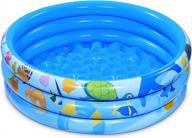 ibasetoy inflatable kiddie pool - 3 rings round inflatable swimming pool for kids toddlers adults summer wading pool party games play, water baby padding pool for indoor outdoor garden yard, ages 3+ logo