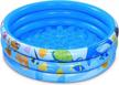ibasetoy inflatable kiddie pool - 3 rings round inflatable swimming pool for kids toddlers adults summer wading pool party games play, water baby padding pool for indoor outdoor garden yard, ages 3+ logo