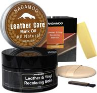 nadamoo black leather recoloring balm & mink oil leather conditioner - repair kits for couches, restoration cream - scratch repair & dye for vinyl furniture, car seats, sofas, & shoes logo