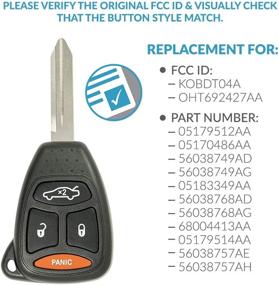 img 1 attached to 🔑 Keyless2Go Replacement Keyless Remote Head Key Fob 4 Button KOBDT04A and OHT692427AA (1 Pack): Enhanced Convenience and Versatile Compatibility