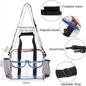 img 1 attached to 👜 Waterproof Transparent Crossbody Bag with Adjustable Strap - Essential Travel Accessories