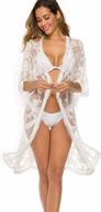 women's white lace crochet bathing suit cover up kimono swimwear cardigan beach dress logo