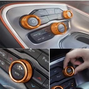 img 1 attached to TOOLEPIC For Dodge Challenger Charger Accessories 2015-2022 - Decor Trim Rings Set Of 3 - Best Aluminum Alloy Header Orange - Air Conditioning Volume Radio Button Knob Cover