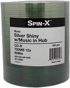 img 1 attached to Spin-X 100 12X CD-R: Premium Digital Audio Music Disc - 80min 700MB Shiny Silver