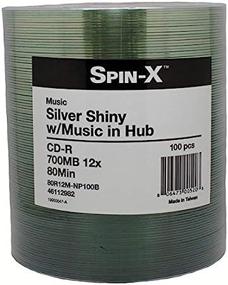 img 2 attached to Spin-X 100 12X CD-R: Premium Digital Audio Music Disc - 80min 700MB Shiny Silver