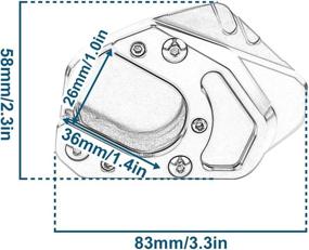 img 3 attached to 🏍️ Motorcycle CNC Side Stand Enlarger Plate Pad for KTM Duke 125 200 2012-2018, Duke 390 2013-2018, Duke 690 2012-2016