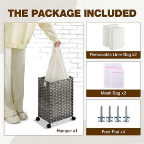 img 3 attached to Organize Your Laundry With Ease - Greenstell Laundry Hamper With Wheels And 4 Removable Bags!