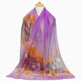 img 2 attached to Stylish Blossom Print Women's Scarves & Wraps – GERINLY's Fashionable Flower Accessories