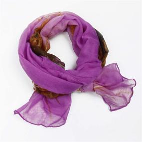 img 1 attached to Stylish Blossom Print Women's Scarves & Wraps – GERINLY's Fashionable Flower Accessories