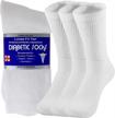 nevend diabetic socks for mens & womens - loose fit, non-binding cotton crew socks logo