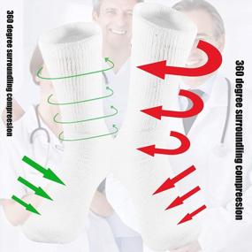 img 3 attached to NevEND Diabetic Socks For Mens & Womens - Loose Fit, Non-Binding Cotton Crew Socks