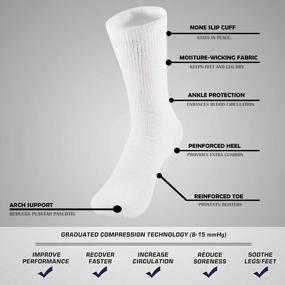 img 2 attached to NevEND Diabetic Socks For Mens & Womens - Loose Fit, Non-Binding Cotton Crew Socks