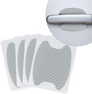 🚗 kwmobile защитные пленки для автомобильных дверных ручек - набор из 4 универсальных накладок - серебристая защитная пленка для углублений ручек логотип
