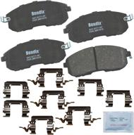 🔷 bendix premium copper-free cfc430a ceramic brake pad set with installation hardware for front wheels логотип