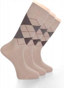 img 2 attached to LAETAN Men'S Cotton Crew Dress Socks With Stylish Argyle Pattern, Ideal For Groomsmen And Weddings