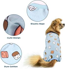 img 2 attached to 🐶 TONY HOBY Blue Cupcake Dog Pajamas: Cute Smiling Cupcake Jumpsuit Onesies for Small and Medium Dogs (Size S)