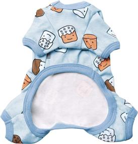 img 3 attached to 🐶 TONY HOBY Blue Cupcake Dog Pajamas: Cute Smiling Cupcake Jumpsuit Onesies for Small and Medium Dogs (Size S)