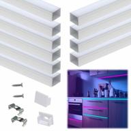 10pack 3.3ft muzata led channel system with frosted diffuser cover for waterproof led strip - u103 1m ww, ln1 lu2 lp1 logo