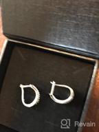 img 1 attached to 🌟 Jade Marie ALLURE Silver Dangle Hoop Earrings: Elegant 18k White Gold Plated Twisted Hoops with Swarovski Crystals review by Mary Ashford