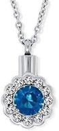 cherish your loved one with smartchoice rhinestone necklace flower pendant for cremation ashes in elegant blue presentation box logo