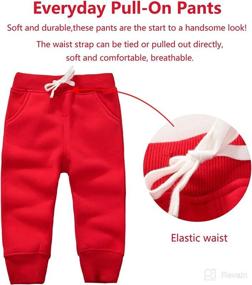 img 3 attached to 👖 Mini Eggs Kids Pants: Cozy Drawstring Elastic Toddler Cotton Sweatpants for Winter - Sizes 12-24 Months, 3T, 4T, 5T