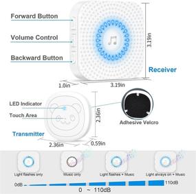 img 2 attached to Дверные звонки Беспроводные учебные мелодии Водонепроницаемые