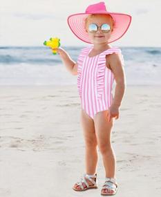 img 1 attached to Toddler Girls Ruffle One Piece Swimsuit Cute Summer Bathing Suit Swimwear