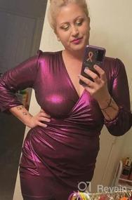 img 4 attached to Женское блестящее облегающее мини-платье SeNight с рюшами — идеальный выбор для сексуального образа на вечеринке!