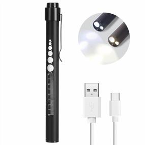 img 4 attached to USB Rechargeable Penlight With Pupil Gauge LED For Nurses And Doctors - Warm/White Light Medical Penlight Gift For Nursing Students - CAVN