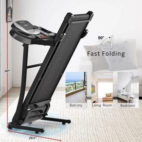 img 3 attached to 2.5HP Merax Foldable Treadmill: 12 Preset Programs, Device Holder & Heartbeat Sensor - Perfect For Home Running!