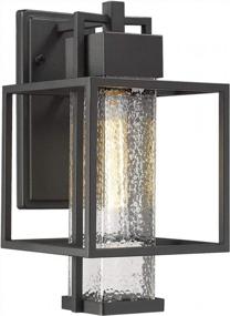 img 4 attached to Osimir Outdoor Wall Lantern Light, 1 Light Exterior Wall Sconce Lantern In Black Finish With Bubble Glass Lamp Shade, Modern Outdoor Lighting Fixtures 2375/1WL