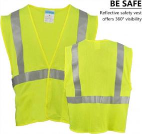 img 3 attached to XL SHORFUNE High Visibility FR Flame Resistant Safety Vest With Pocket & Reflective Strips - ANSI/ISEA Standards, Breathable Mesh (Yellow)