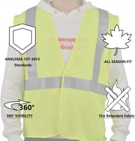 img 1 attached to XL SHORFUNE High Visibility FR Flame Resistant Safety Vest With Pocket & Reflective Strips - ANSI/ISEA Standards, Breathable Mesh (Yellow)