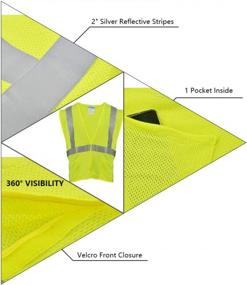img 2 attached to XL SHORFUNE High Visibility FR Flame Resistant Safety Vest With Pocket & Reflective Strips - ANSI/ISEA Standards, Breathable Mesh (Yellow)