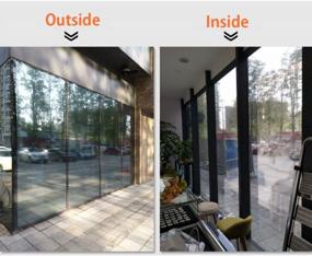 img 2 attached to HOHOFILM 17.7"X78.7" One Way Mirror Window Films Daytime Privacy Silver Reflective Window Tint Self-Adhesive Sun Blocking Heat Control Anti UV For Home,Buildings