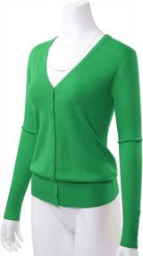 img 2 attached to Stylish And Comfortable: Women'S Classic V-Neck Knit Cardigan With Long Sleeves And Button-Down Design
