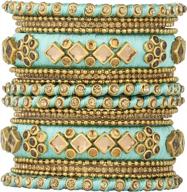 женский набор браслетов с заклепками из искусственного камня - aheli этническая шелковая нить ручной работы chudha индийская традиционная свадебная одежда модные украшения (светло-зеленый) логотип