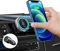 🚗 15w magnetic car wireless charger: iphone 13/12 series auto-alignment mag-safe car charger mount with qc 3.0 car charger logo