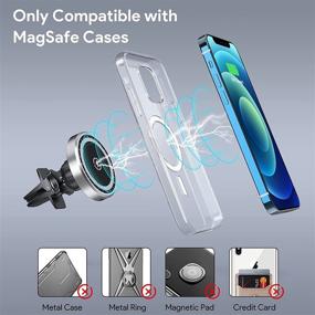 img 1 attached to 🚗 15W Magnetic Car Wireless Charger: iPhone 13/12 Series Auto-Alignment Mag-Safe Car Charger Mount with QC 3.0 Car Charger