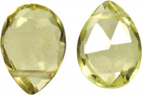 img 3 attached to Faceted Lemon Citrine Quartz Briolette Beads - Set Of 2, 9Mm Each - By UGems