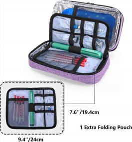 img 2 attached to Keep Your Diabetes Care Safe & Organized With Yarwo Insulin Cooler Travel Case With 4 Ice Packs & Double Layer Organizer In Purple