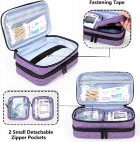 img 3 attached to Keep Your Diabetes Care Safe & Organized With Yarwo Insulin Cooler Travel Case With 4 Ice Packs & Double Layer Organizer In Purple