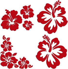 img 4 attached to Hibiscus Decal 4 Pack Exterior Accessories