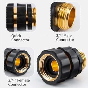 img 3 attached to 6-Piece Aluminum Garden Hose Quick Connector Set - 3/4 Inch GHT Thread, No Leak & Easy To Connect