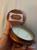 img 1 attached to 5Oz Tin Citronella Candles Outdoor, 4Pack Natural Soy Candle With 3 Wicks, 160H Burning For Indoor Use, Portable Travel Lemon Odor Candle Set - Gifts For Summer. review by Greg Horn